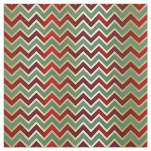 Tecido Chevron Dourado Vermelho Natal
