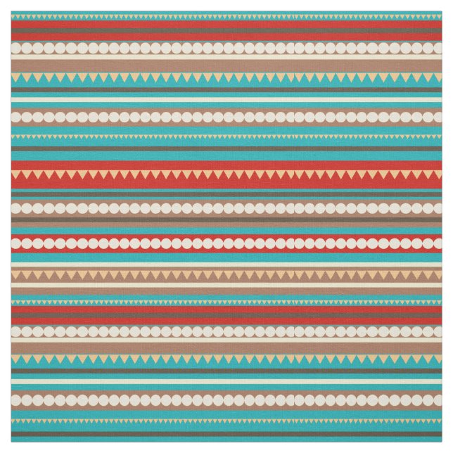 Tecido Chevron Geométrico e Stripes Aqua (Modelo)