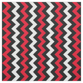 Tecido Chevron Preto Branco e Vermelho