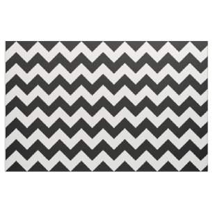 Tecido Chevron preto e branco Zigzag