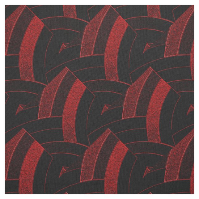 Tecido Chevrons contemporâneos negros/vermelhos (Modelo)