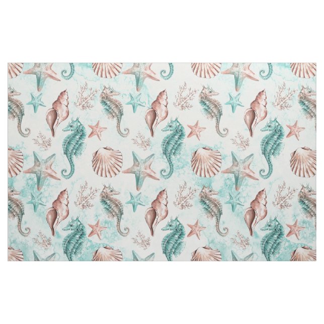 Tecido Chic costal | Coral Verde-Teal (Fat Quarter)