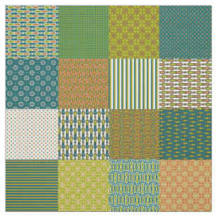 Tecido Chic Jungle Drums Falso Patchwork Padrão Étnico