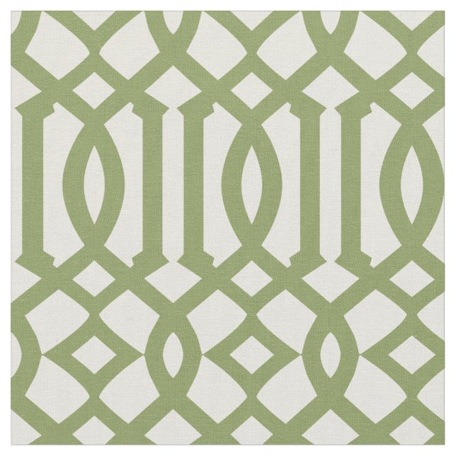 Tecido Chic Olive Green e Ivory Trellis (Detalhe)