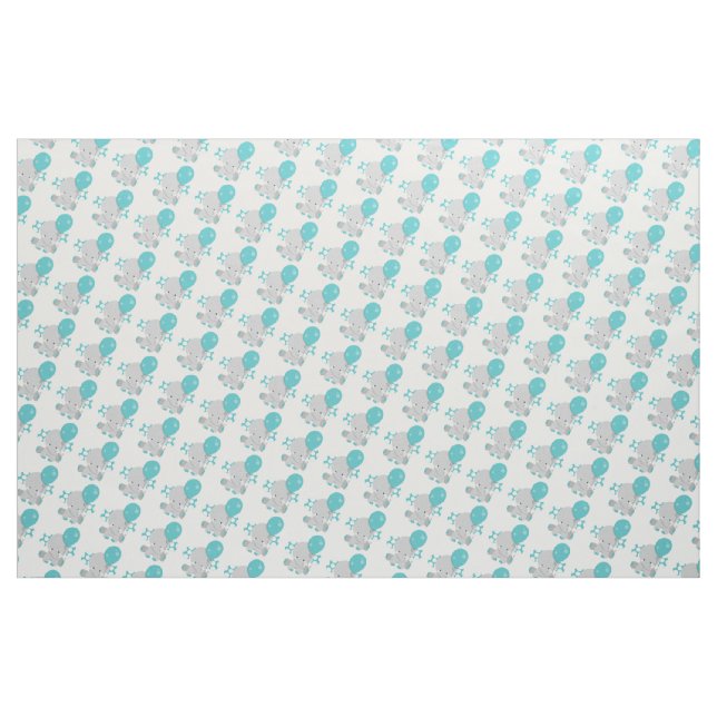 Tecido Chic Wood Teal Elephant Gênero Nêutrico Bebê (Fat Quarter)