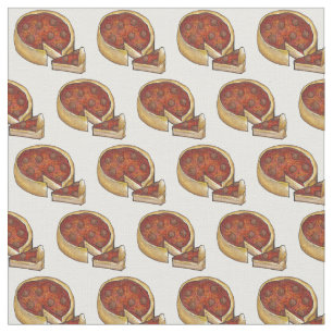 Tecido Chicago Deep Dish Pepperoni Pizza Fatia Foodie Pie