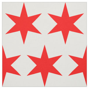 Tecido Chicago Flag 6 Poninted Star