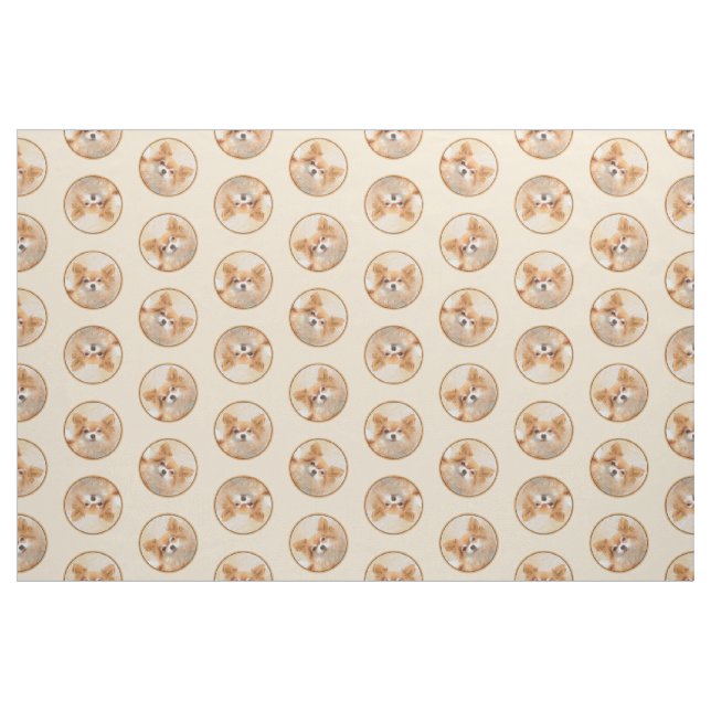 Tecido Chihuahua Pintura De Cachorro De Cabelo Longo (Fat Quarter)