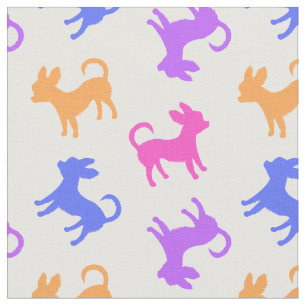 Tecido Chihuahuas em Bonito cores de Pastel