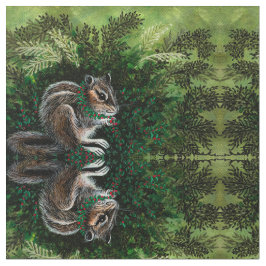 Tecido Chipmunk na Floresta Moss