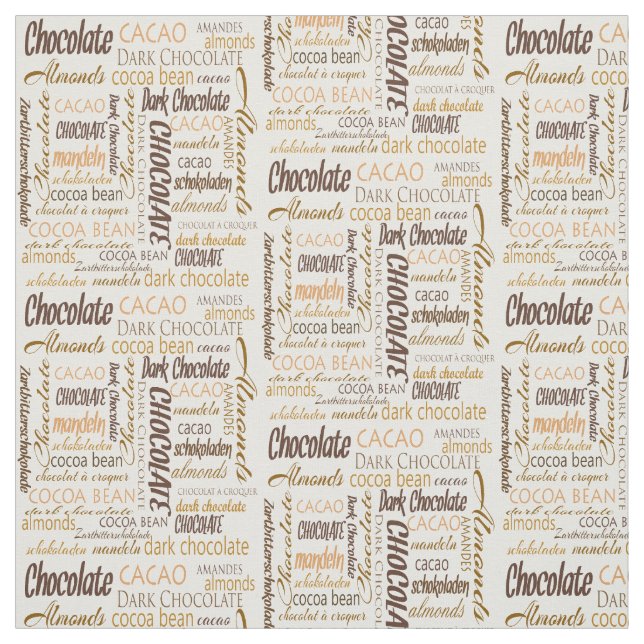Tecido Chocolate, amêndoas e Design de texto de chocolate (Modelo)