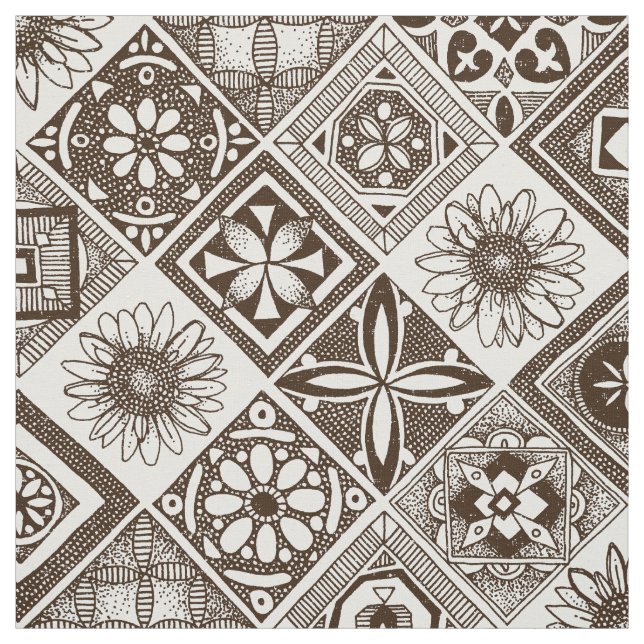 Tecido chocolate azulejos (Modelo)