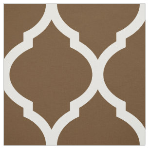 Tecido Chocolate Castanho Quatrefoil Marroquino Grande Es