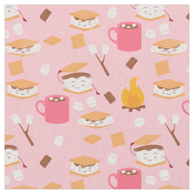 Tecido chocolate de marshmallow de fogueira cheira rosa (Detalhe)