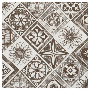 Tecido chocolate dos azulejos