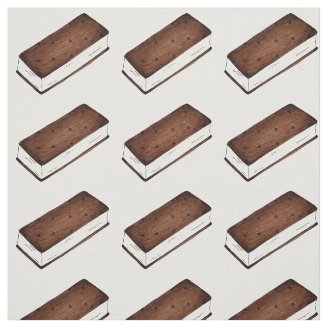 Tecido Chocolate Vanilla Sorvete Sanduíche Comida (Modelo)