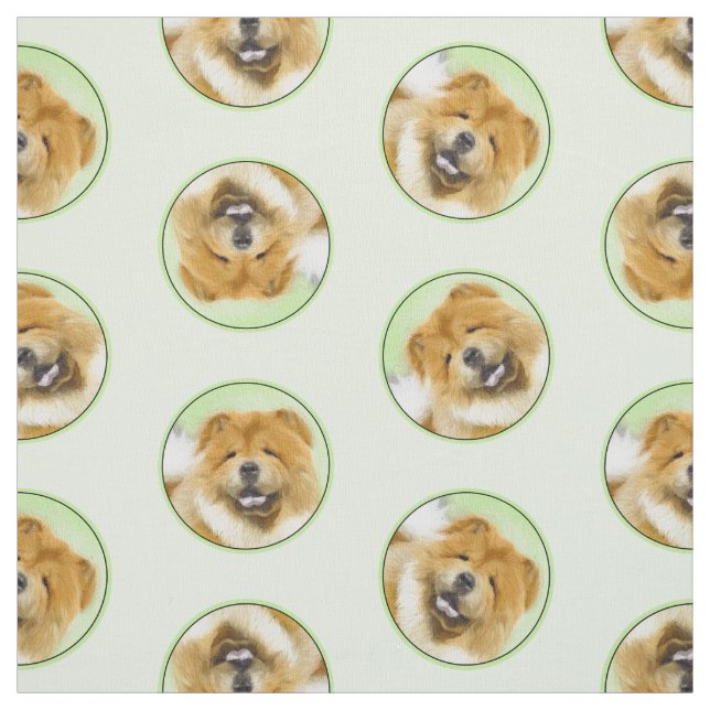 Tecido Chow Chow Pintando Vermelho Rough Cuja Arte Origin (Modelo)