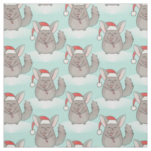 tecido christmas chinchillas xmas