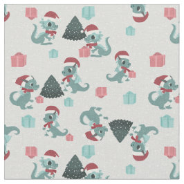 Tecido christmas dragon santa winter snow cute xmas