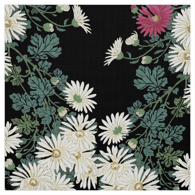 Tecido Chrysanthemum,Running Water,Zen Japonês Floral (Modelo)