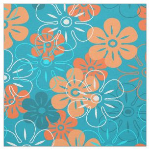 Tecido Chuva Flor Retro Floral Havaiano
