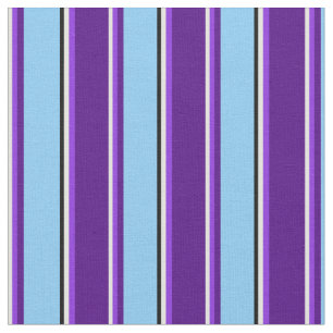 Tecido Ciano claro, roxo, índio, azul claro e preto