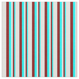 Tecido Ciano, Maroon e Padrão Ciano Claro de Stripes