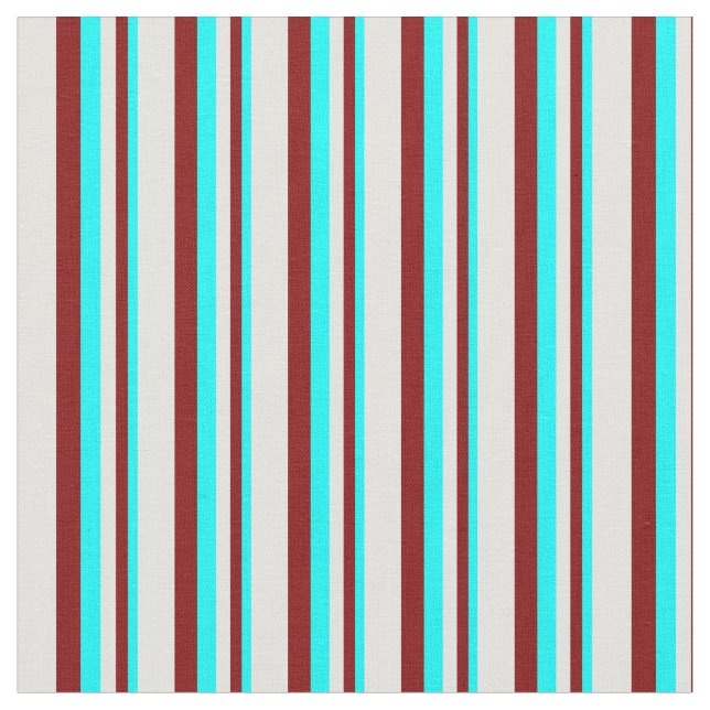 Tecido Ciano, Maroon e Padrão Ciano Claro de Stripes (Detalhe)