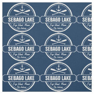 Tecido Cidade personalizada Maine e nome do lago Sebago