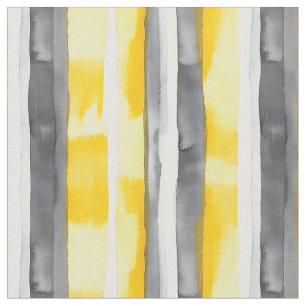 Tecido Cinza Amarelo de Aquarelas com Linho Branco