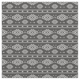 Tecido Cinza Aztec Tribal e Padrão Branco