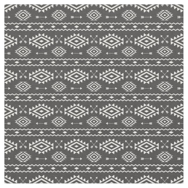 Tecido Cinza Aztec Tribal e Padrão Branco (Detalhe)