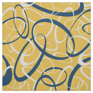Tecido cinza azul tangente a loops em amarelo