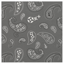 Tecido Cinza de carvão Paisley Western Bandana