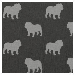 Tecido Cinza de padrão e preto Cães