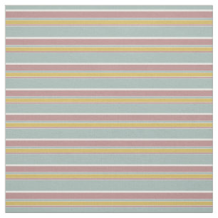 Tecido Cinza de Seafoam Ochre Amarelo Padrão de Stripes M