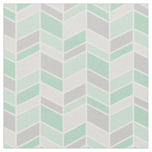 Tecido Cinza e Seafoam Herringbone Chevron