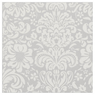 Tecido Cinza Floral Damask