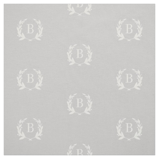 Tecido Cinza Laurel Wreath Monograma (Modelo)