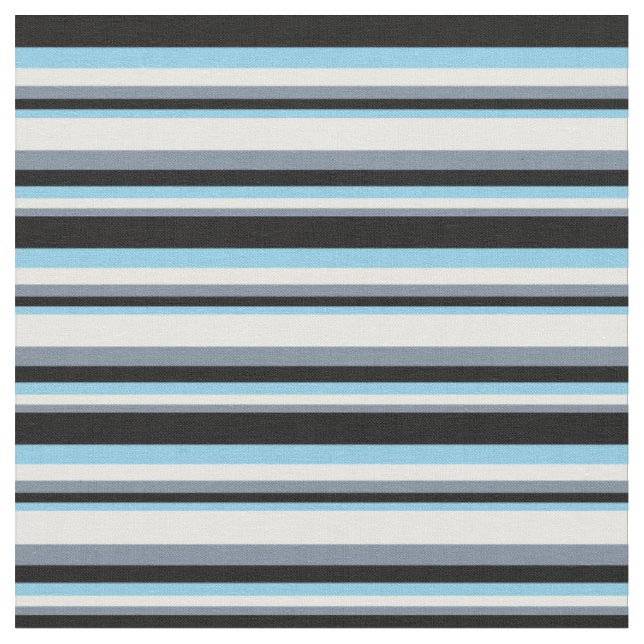 Tecido Cinza Leve, Creme De Casa, Azul Céu E Preto (Detalhe)