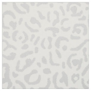 Tecido Cinza macia e Impressão-leopardo-branco
