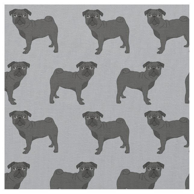 Tecido cinza preta de cão Pug (Detalhe)