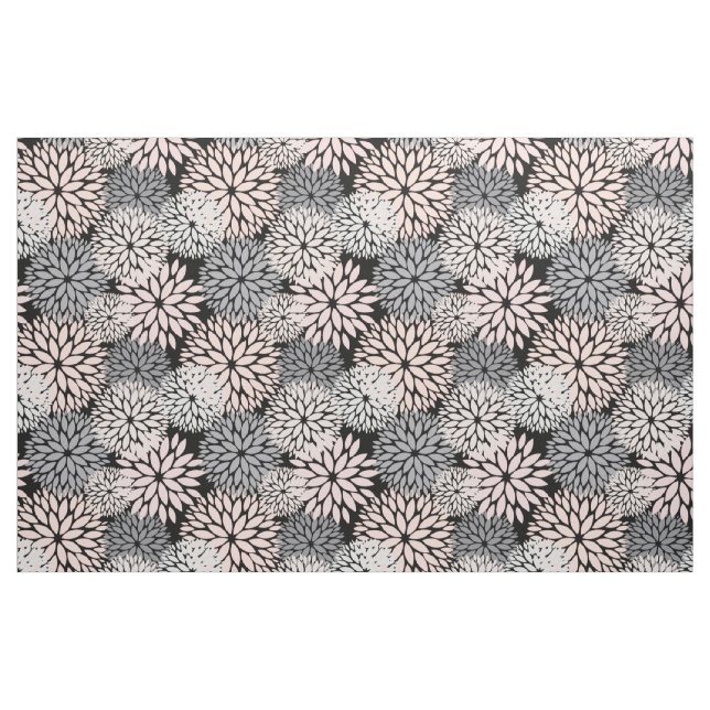 Tecido Cinza Rosa Dahlia Padrão Floral (Fat Quarter)