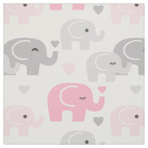 Tecido Cinza Rosa de Elefante Safari