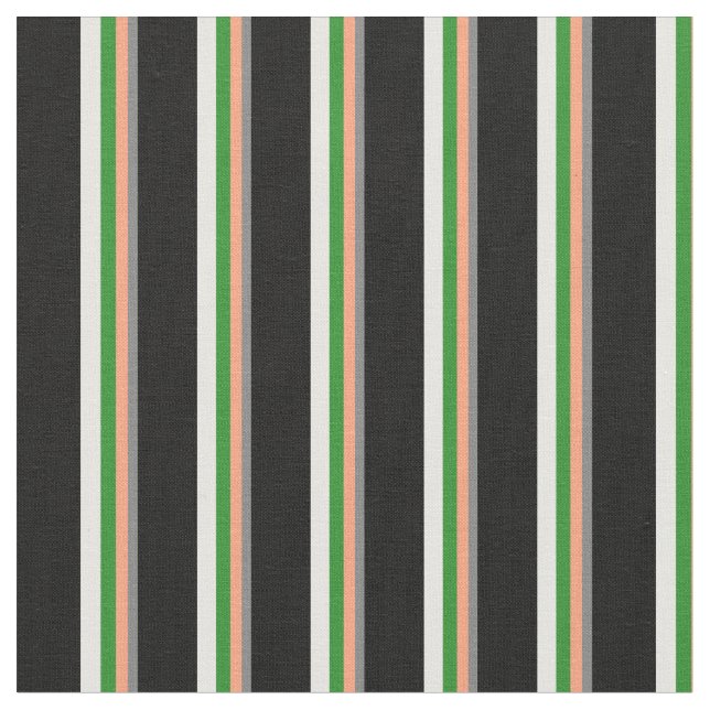 Tecido Cinza, Salmão Claro, Verde, Creme de Casa e Preto (Detalhe)