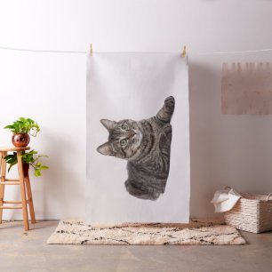 Tecido Cinza Tabby Cat