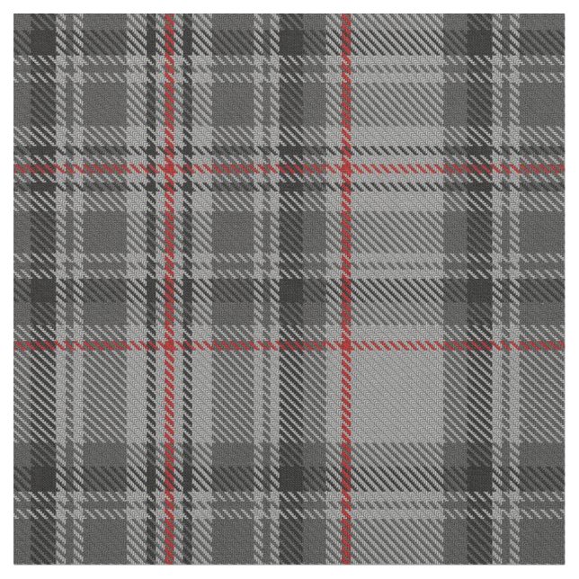 Tecido Cinza Vermelha  Taupe Xadrez Preta Tartan (Detalhe)