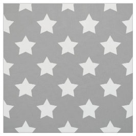 Tecido Cinza White Stars Decorative Textile
