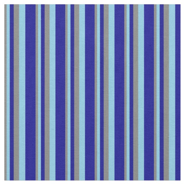 Tecido Cinzas, Azul-Céu e Padrão Escuro Azul Striped (Detalhe)