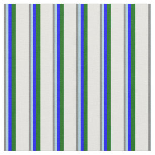 Tecido Cinzas, Azul Claro, Azul, Verde Escuro e Creme de 